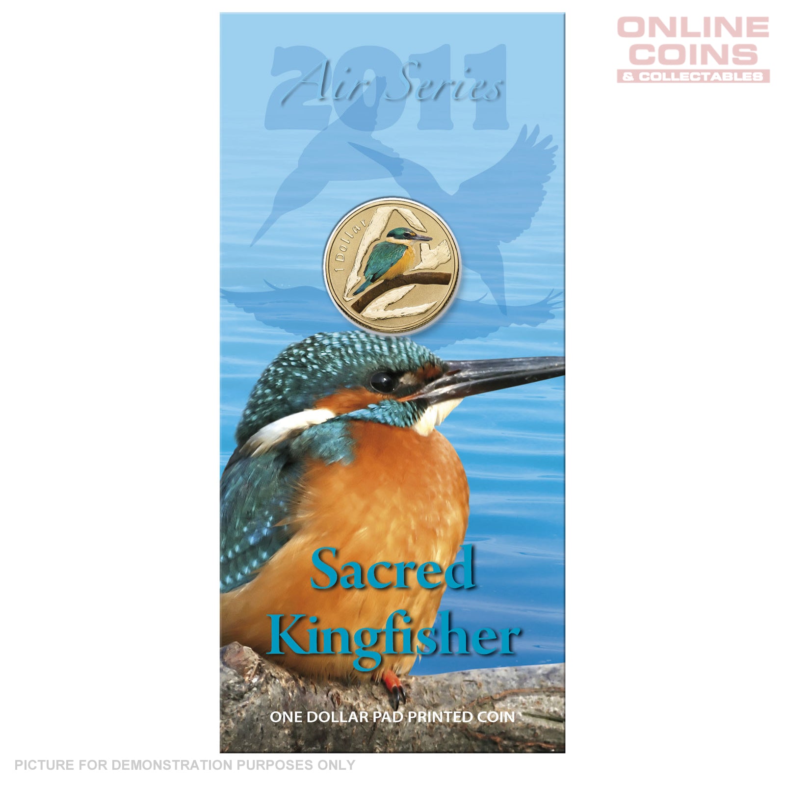 2011 Royal Australian Mint - Air Series - Sacred Kingfisher - Uncirculated $1 Coin in Card